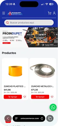 Tienda en línea de Proindupet en móvil